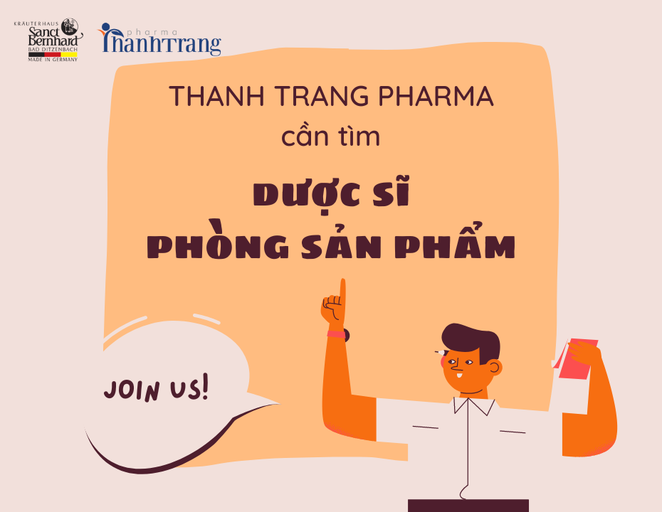 TUYỂN DỤNG DƯỢC SĨ CHUYÊN MÔN PHÒNG SẢN PHẨM